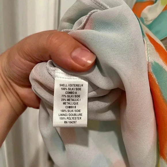 $345 GOSSIP GIRL MILLY GREEN WATERCOLOR SHIMMER SILK DRESS Sz 6 - Picture 9 of 9